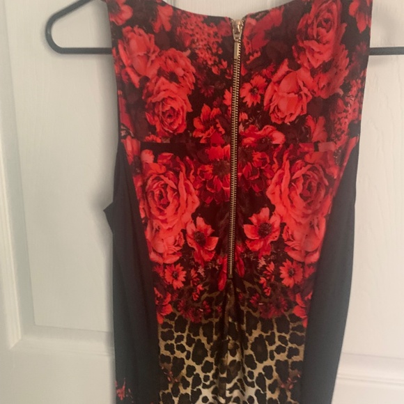 Joseph Ribkoff dress Size 6 red, black, leopard print - Picture 2 of 3